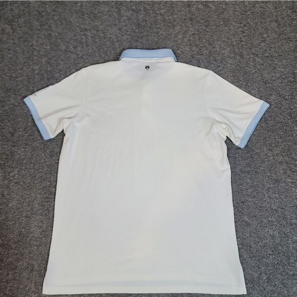 Greyson Cherokee Graig Ranch Golf Polo Shirt Size L Arctic White Blue Collar - Picture 2 of 10